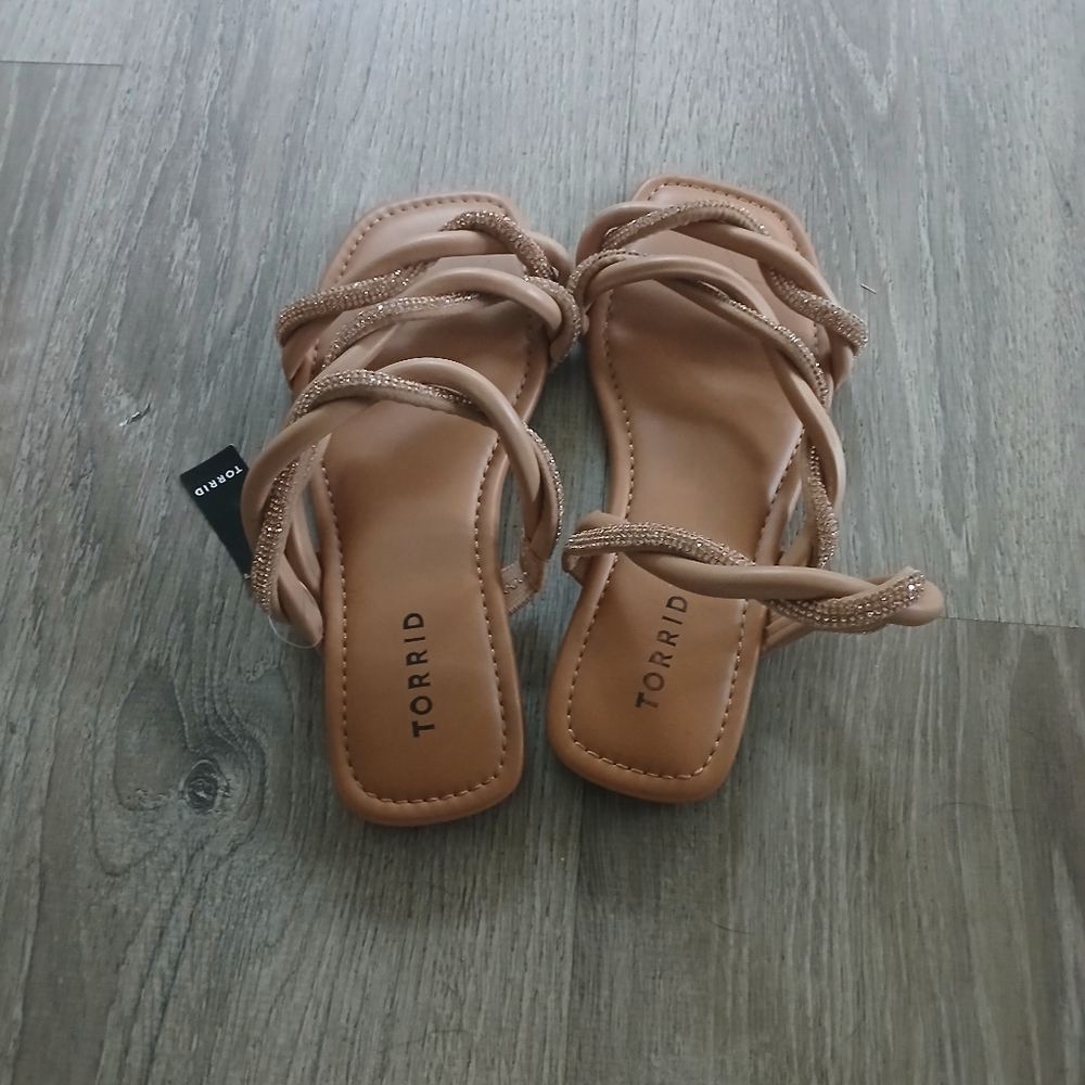 torrid Nude Tan Strappy Square-Toe Sandals